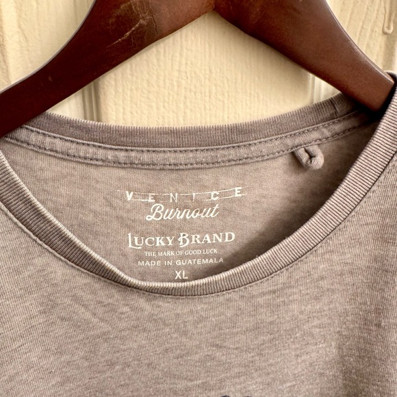 Lucky Brand Venice Burnout Cotton/Poly-Blend Graphic T-Shirt, Gray, XL - Picture 3 of 4